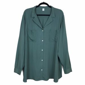 Old Navy Textured Button Front Tunic Blouse